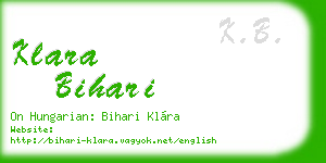 klara bihari business card